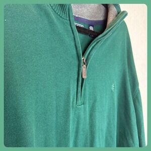 IZOD Men's Green 100% Cotton 1/4 Zip Pullover Sweater 3XL Quarter Zip